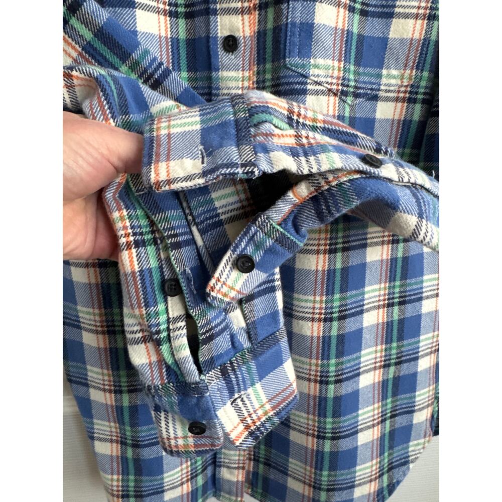 Madewell plaid flannel button down shirt blue & green small - Picture 10 of 12